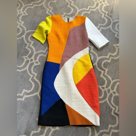 Roksanda Ilincic Size 10 Color Block Sheath Dress - Multi Color - Picture 2 of 14